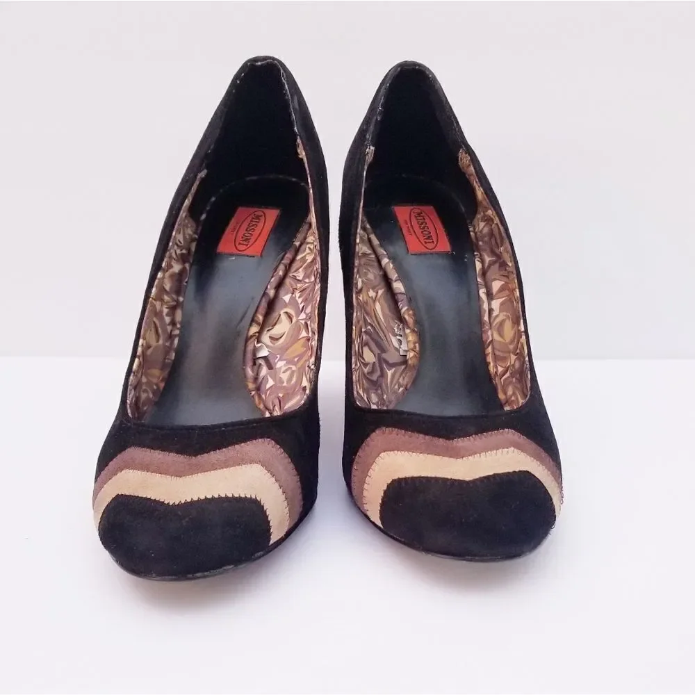 Missoni suede chunky heels